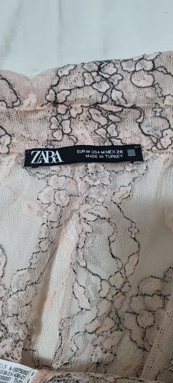 Camisa de renda manga longa nunca usada zara, m - Foto 3