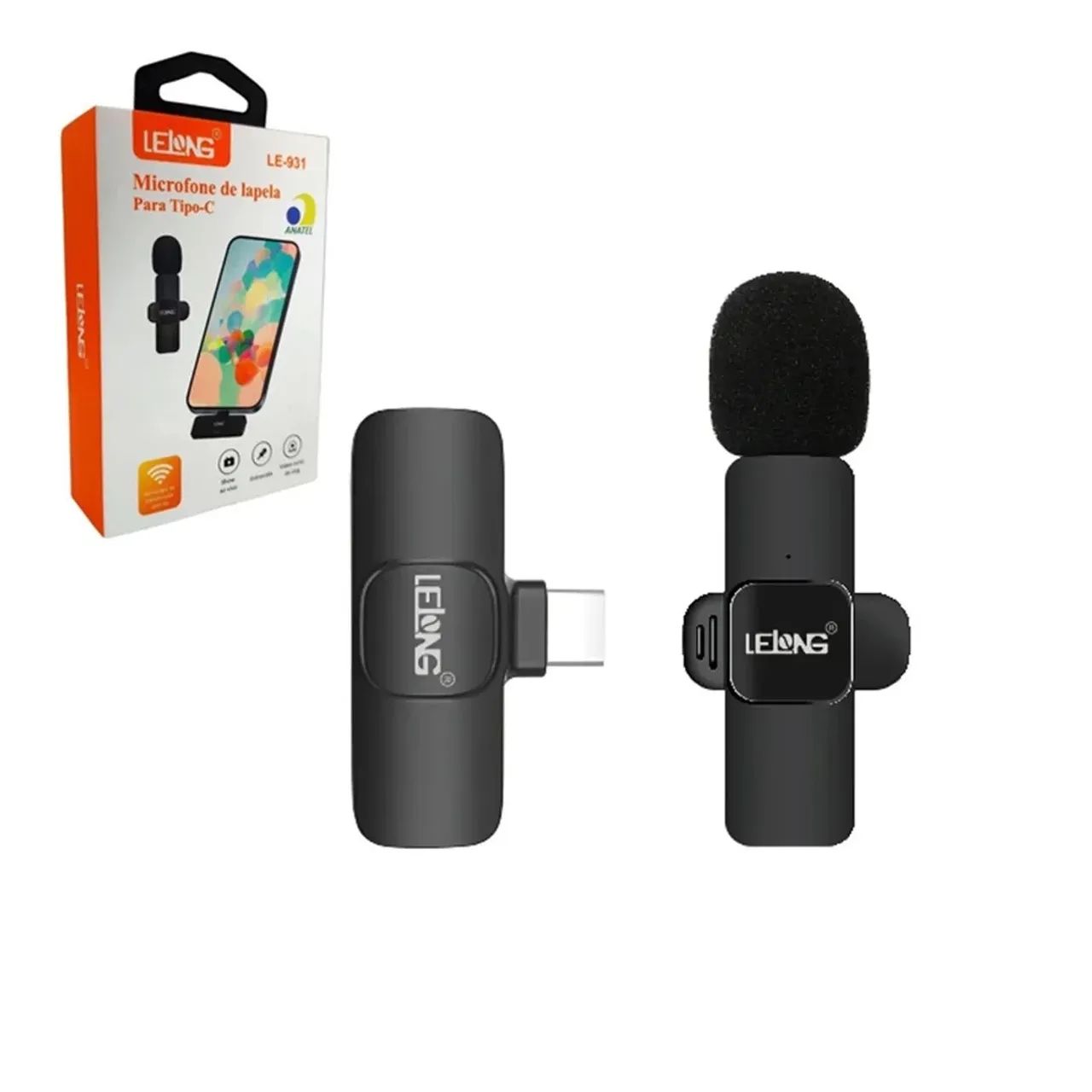 Microfone Lapela Sem Fio Para Android Tipo C - Lelong LE-931 em São Luís ma