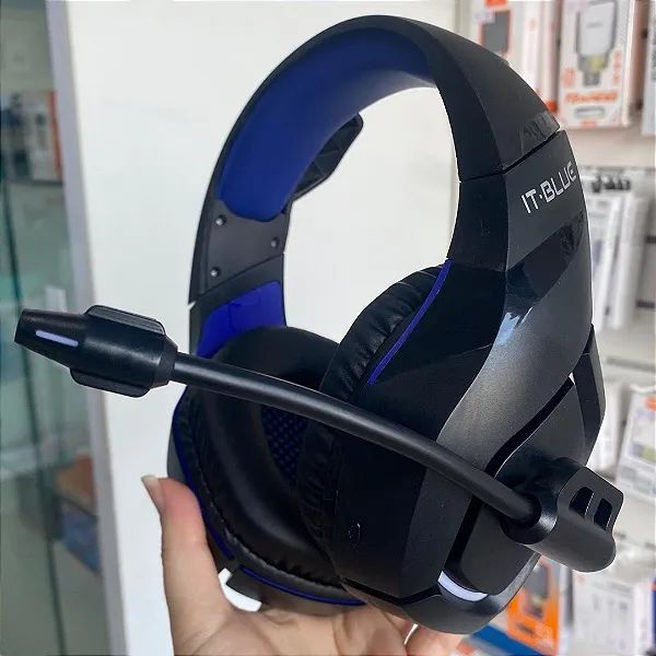 Headset Gamer Bluetooth V5.4 RGB com Som 7.1 Surround e Adaptador 2.4G Preto/Azul It-Blue  - Foto 3