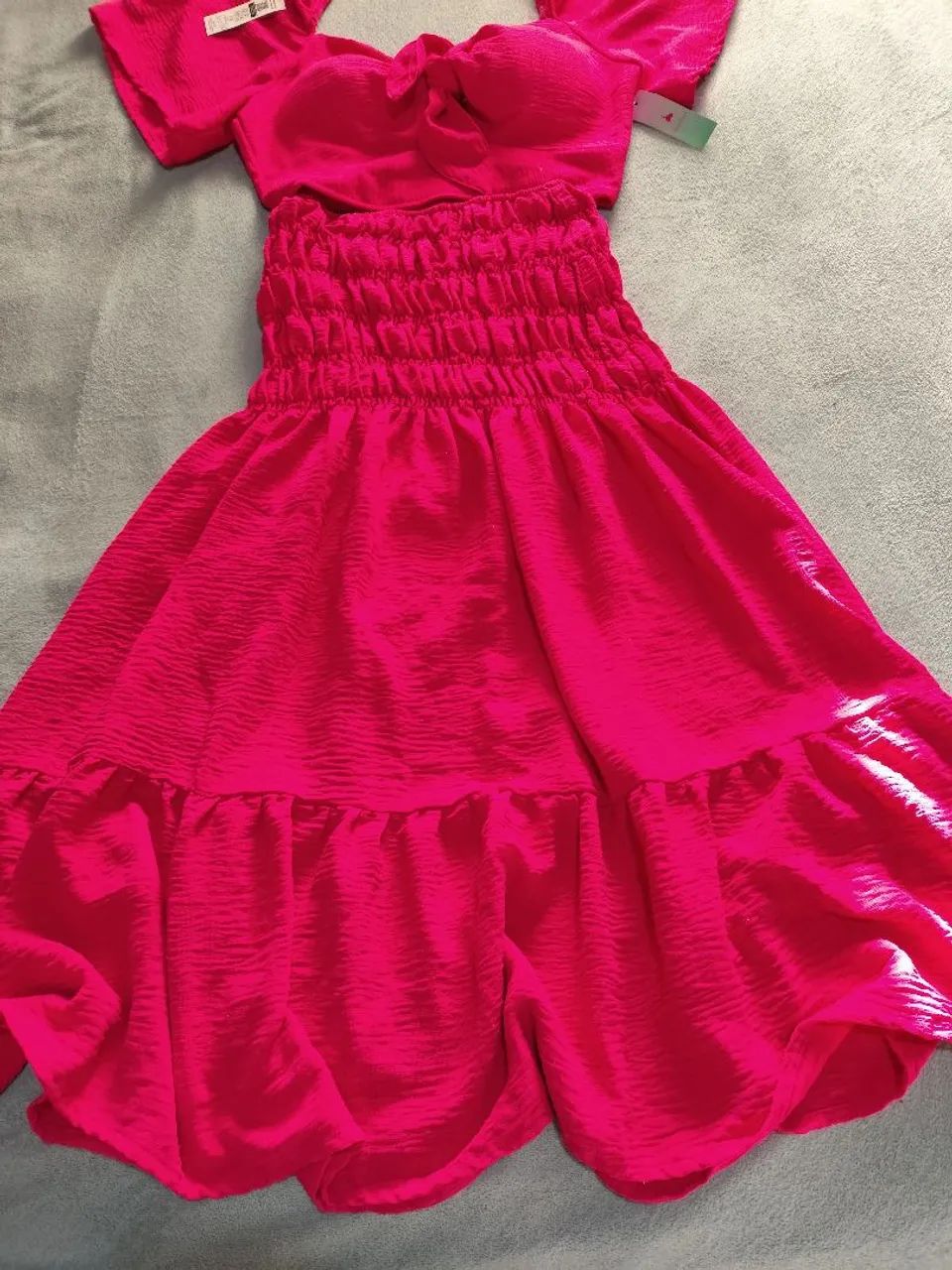 Conjunto cropped e saia rosa - Foto 3