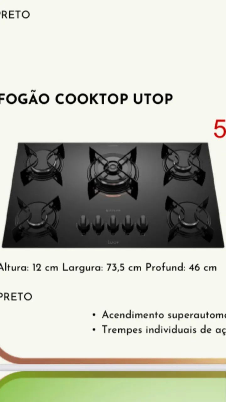 Fogão Cooktop topzao 