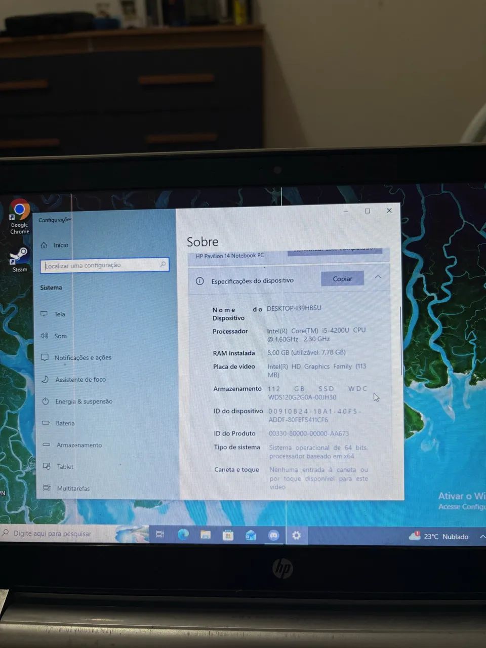 Notebook Hp usado 8gb ram, ssd 120gb, intel i5 - Foto 2