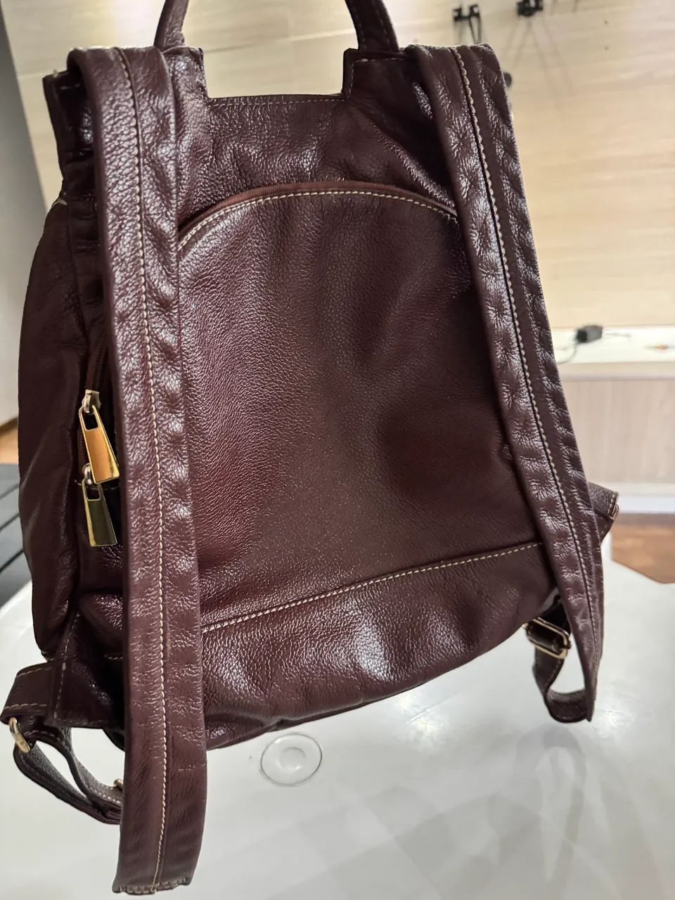 Mochila couro Amarelle - Foto 2