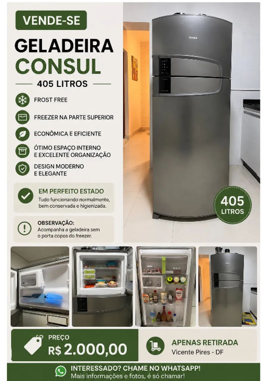Geladeira  - Consul 405 litros