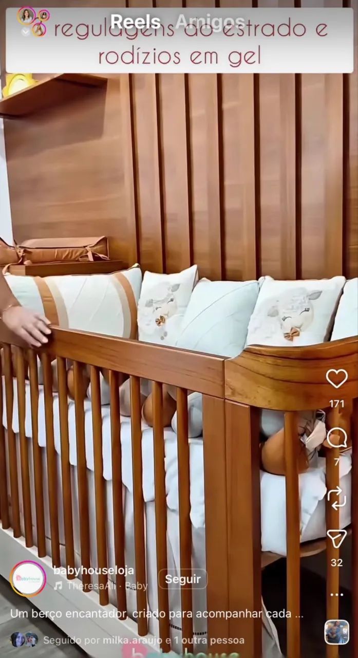 Berço 3 em 1 de luxo para bebês - Foto 5
