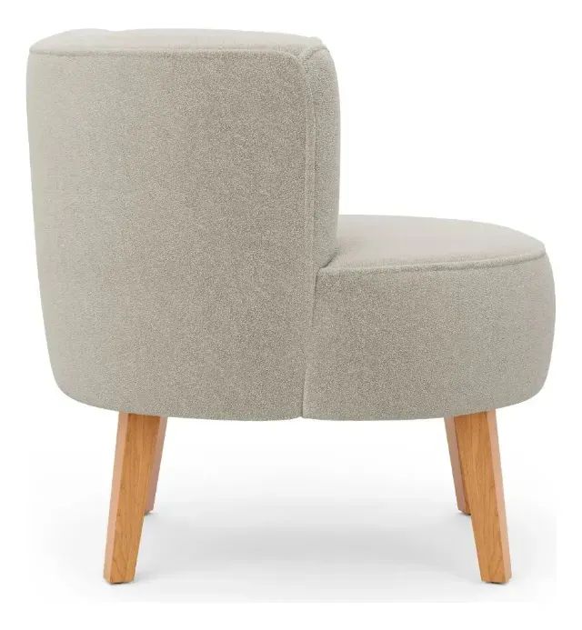 Poltrona Elegante Tecido Boucle Macia Para Sala De Jantar - Foto 3