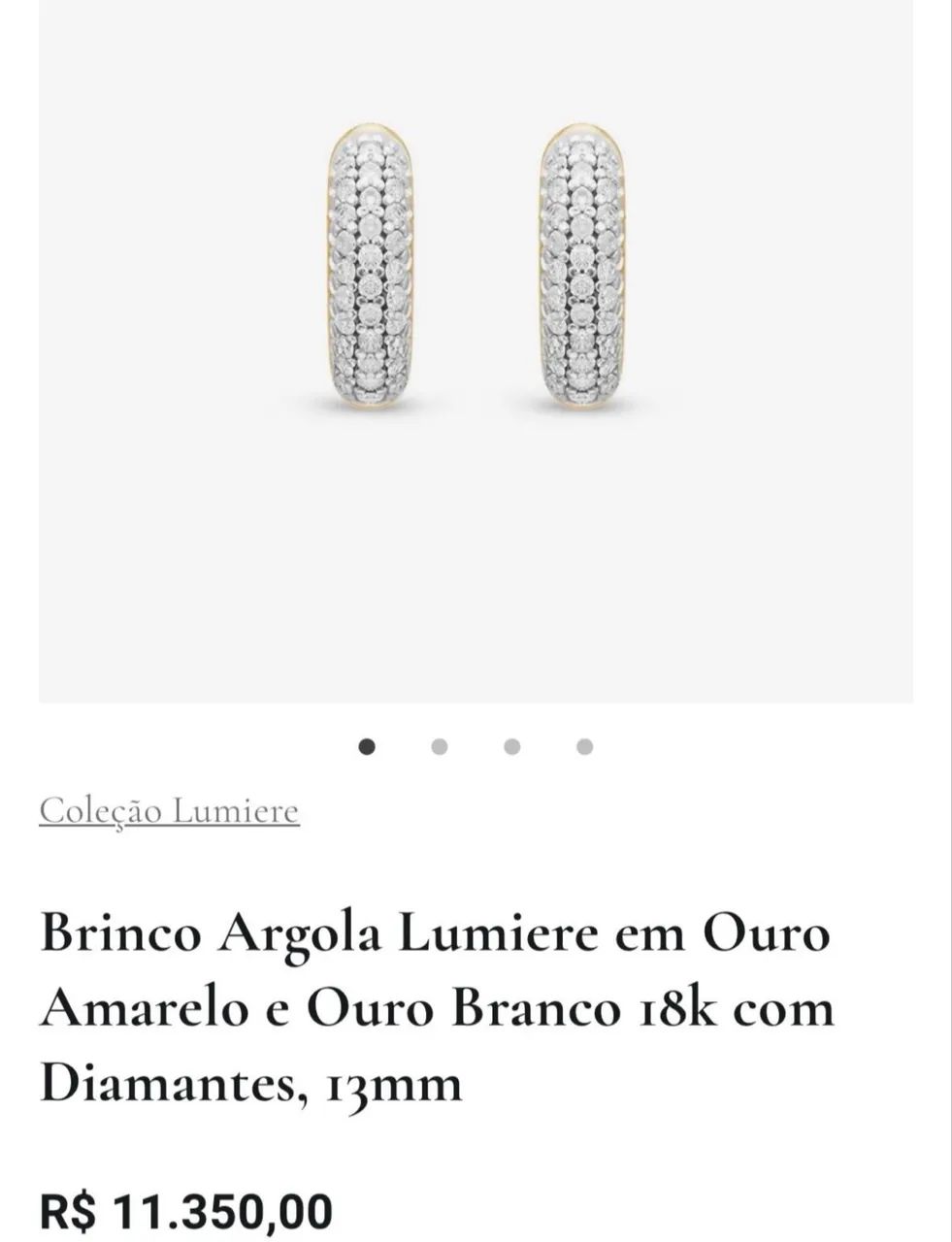 Brinco em ouro 18k coleção lumiere vivara  - Foto 2