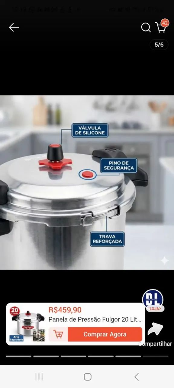 Panela de pressão industrial 20l