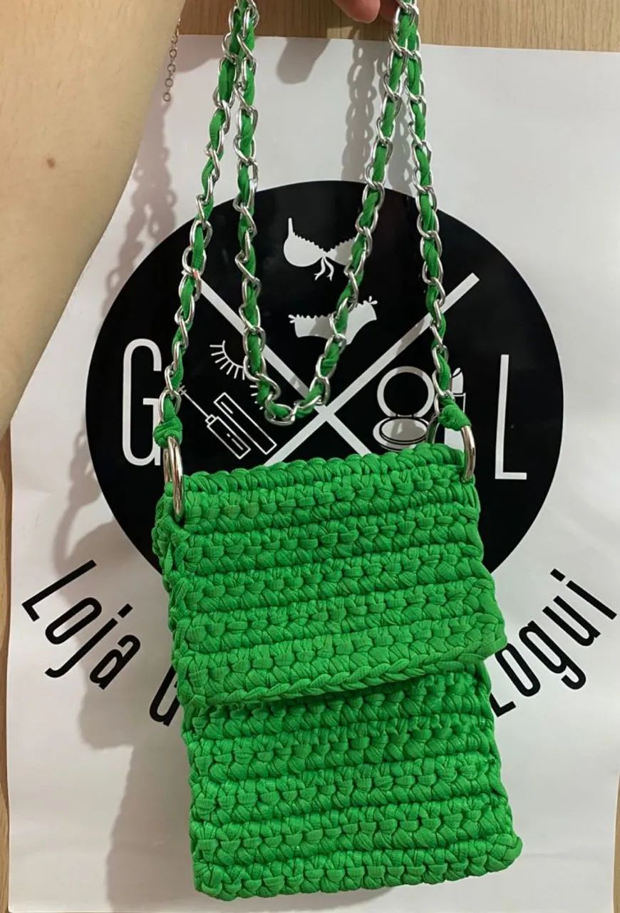 Bolsa de crochê malha fio - Foto 5