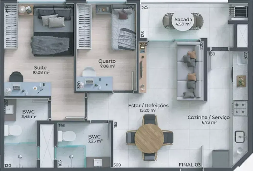 PLANTA 57m²