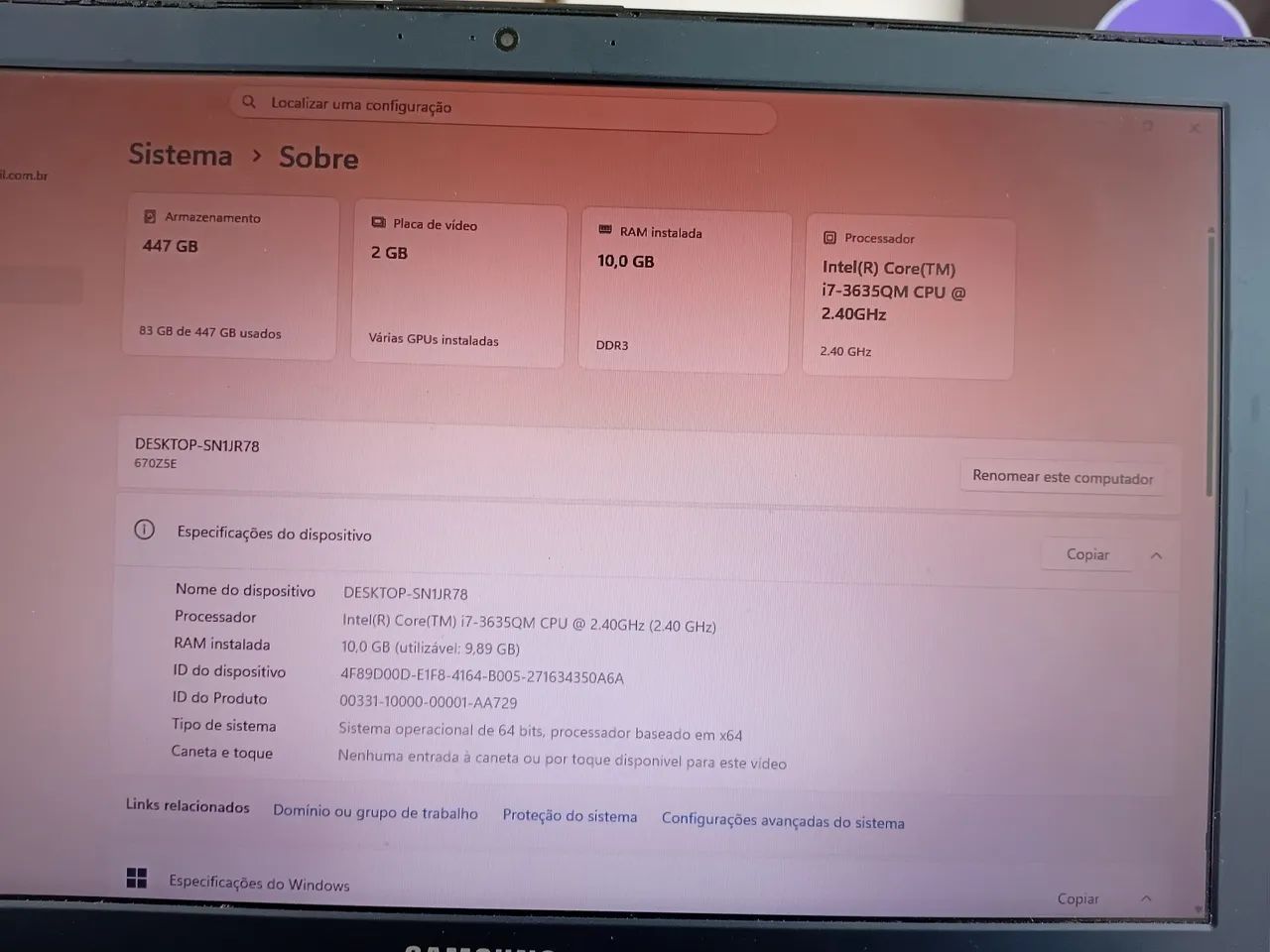 Notebook Samsung  - Foto 2