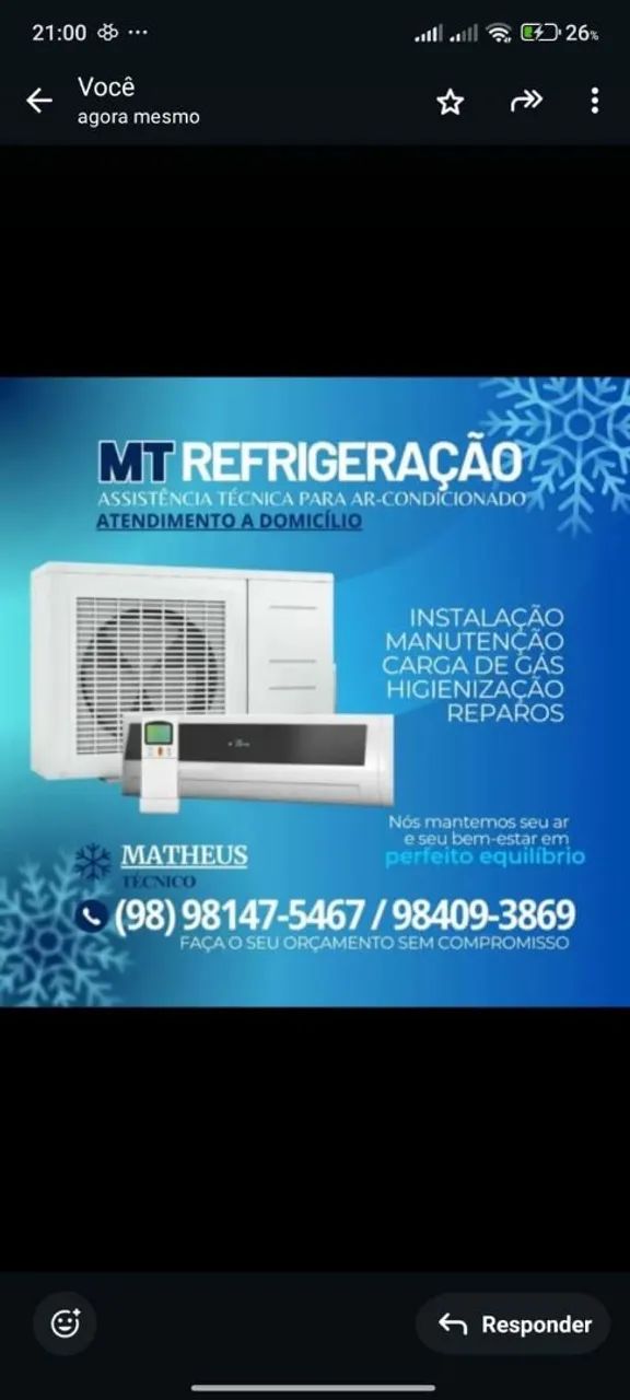 Ar-condicionado serviço 