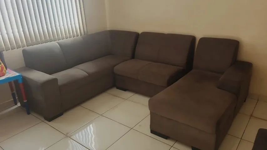 SOFA CANTO/ MESINHA - MARROM CLARO ACINZENTADO - Foto 4
