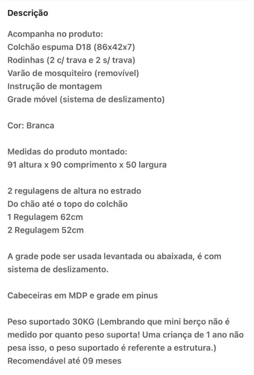 Vende-se Mini Berço (novíssimo) - Foto 3