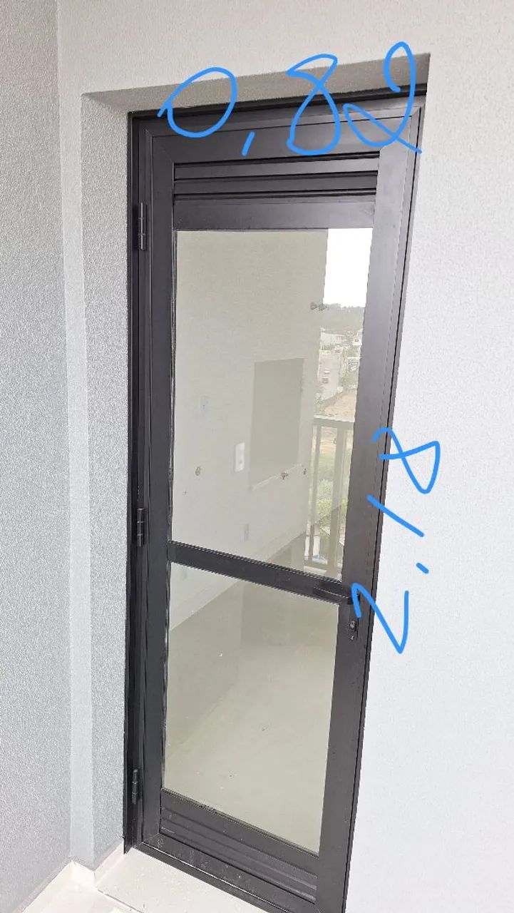 Porta de divisão de ambiente em alumínio 
