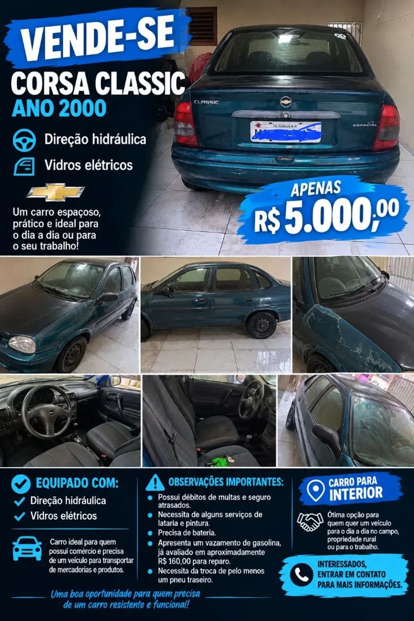 Chevrolet Corsa Sed.wind 1.0/millenium/classic VHC 2000