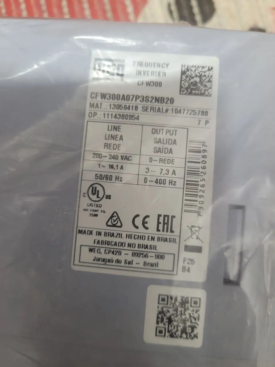 Inversor de Frequência WEG CFW300 CFW300A07P3S2NB20 - 2,2 kW / 7,3 A - 220V - Foto 4