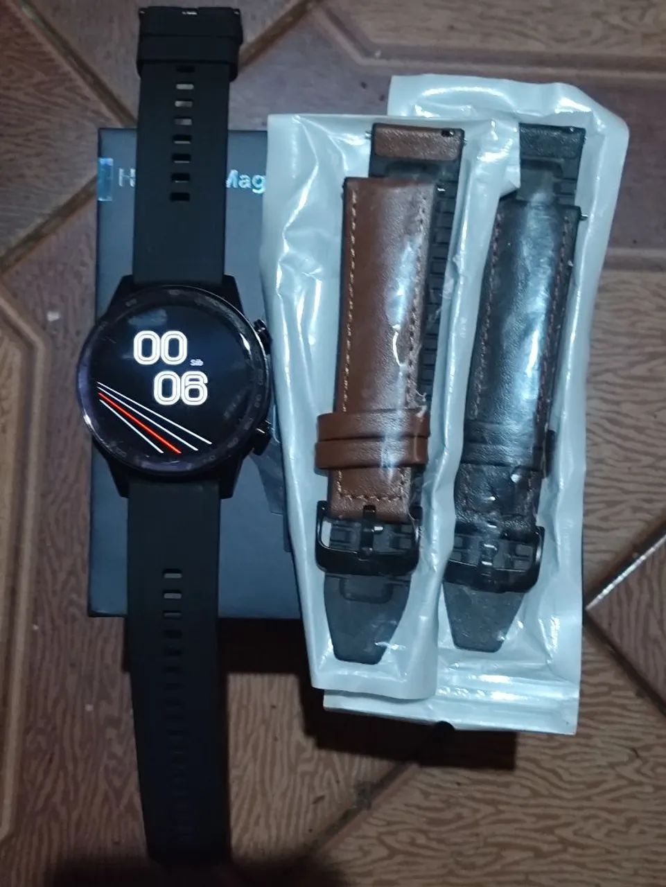 Honor Magic watch 2 com 2 pulseiras de coro - Foto 3