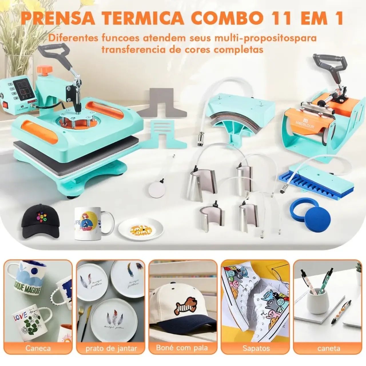  Kit Prensa Térmica Mecolour 10 em 1 - Estado de Nova! - Foto 4