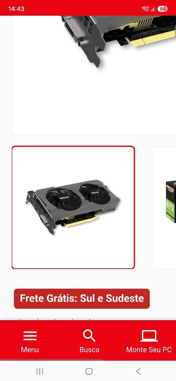 Placa de vídeo  3050 8gb