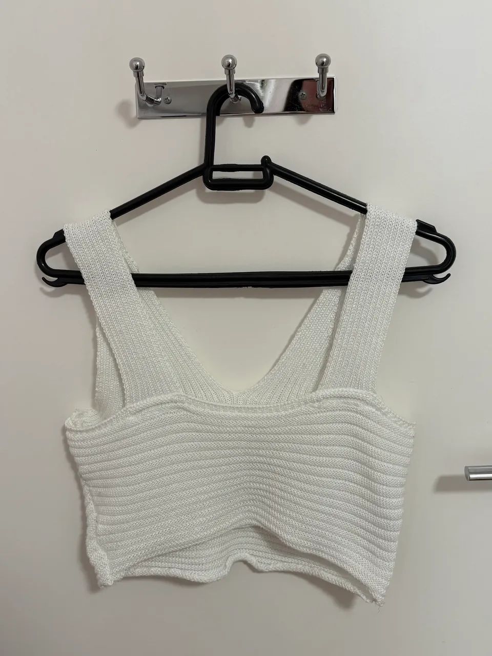 Cropped de crochet branco  - Foto 3
