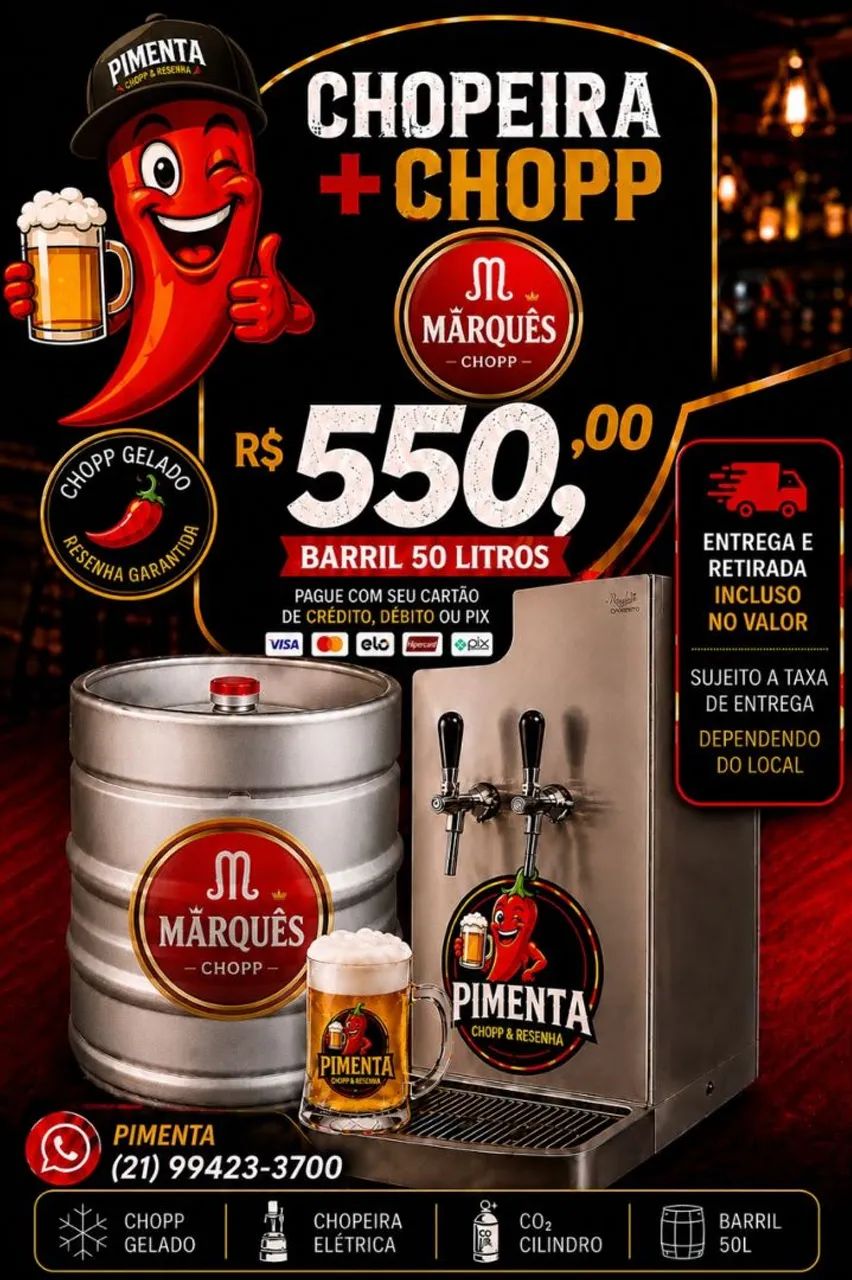 Chopp Marquês mais chopeira elétrica 