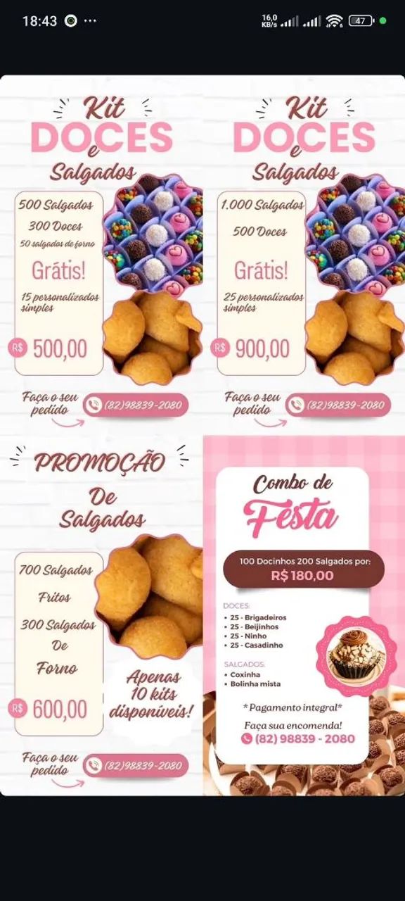 Kit doces e salgados 