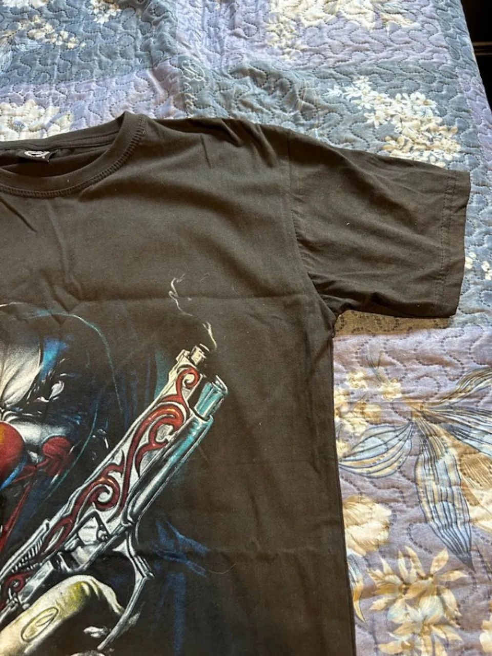 Camiseta Preta Estampada - Nova, Tamanho G - Foto 4