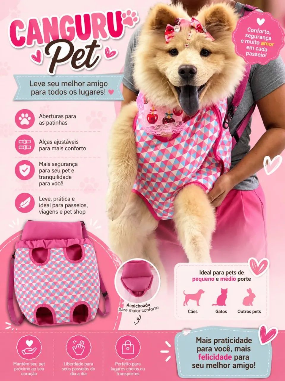 Bolsa canguru pet - Foto 2