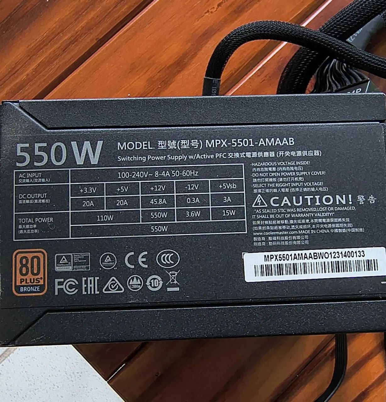 Fonte cooler Master 550 watt semi modular  - Foto 5