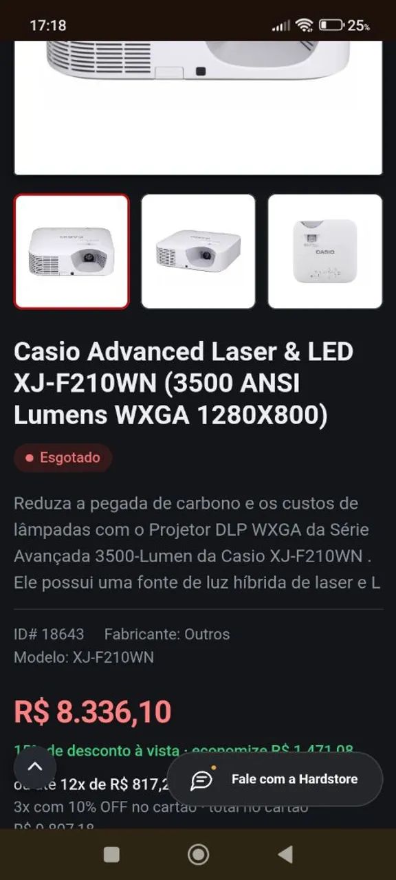 Vendo projetor CASSIO top 