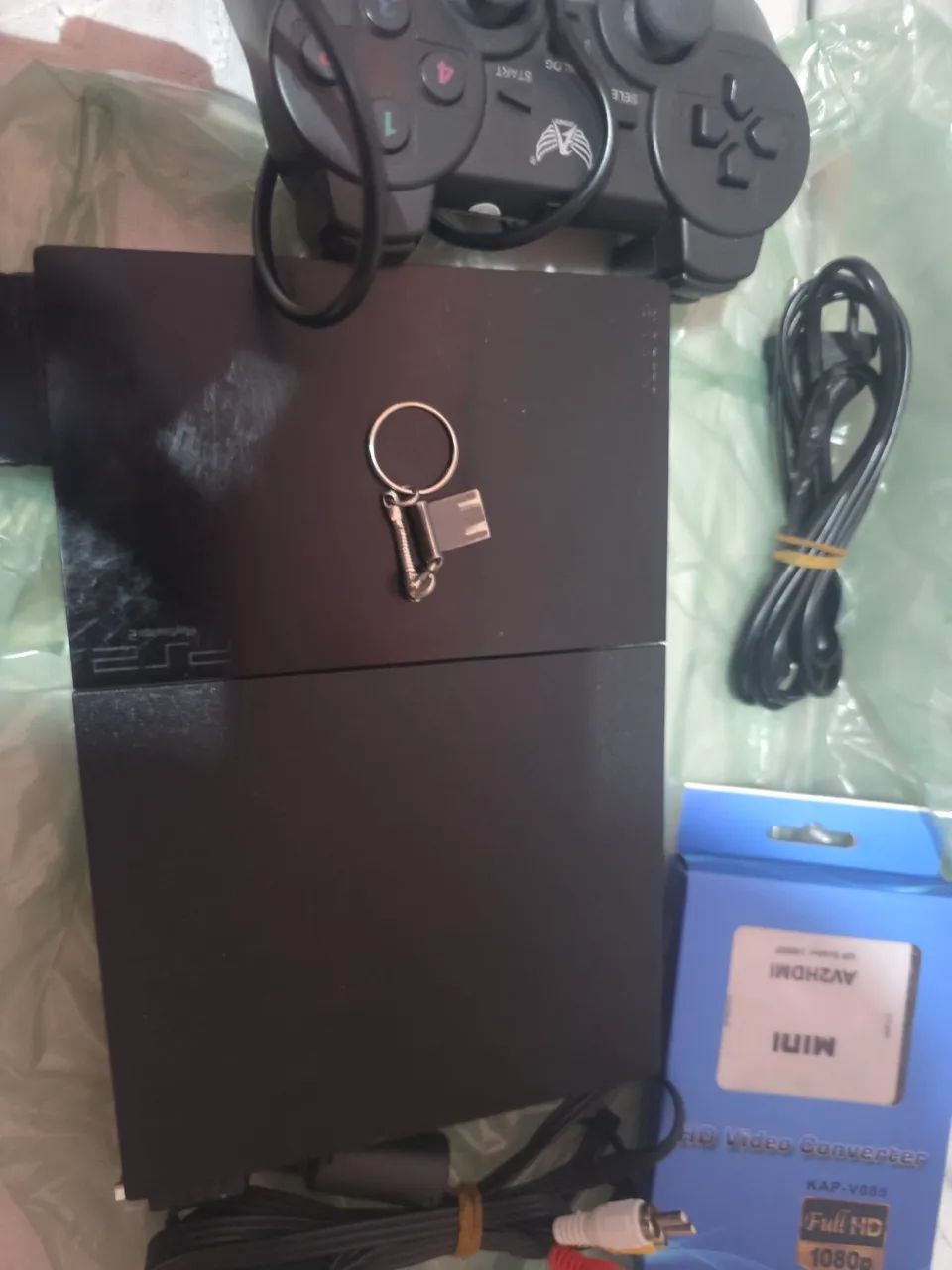 PlayStation 2 com conversor e 2 controles  - Foto 2