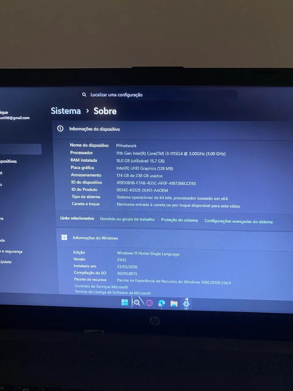 Notebook HP 250 G8 i3 11ª 16Gb SSD 256GB Windows 11 - Foto 3