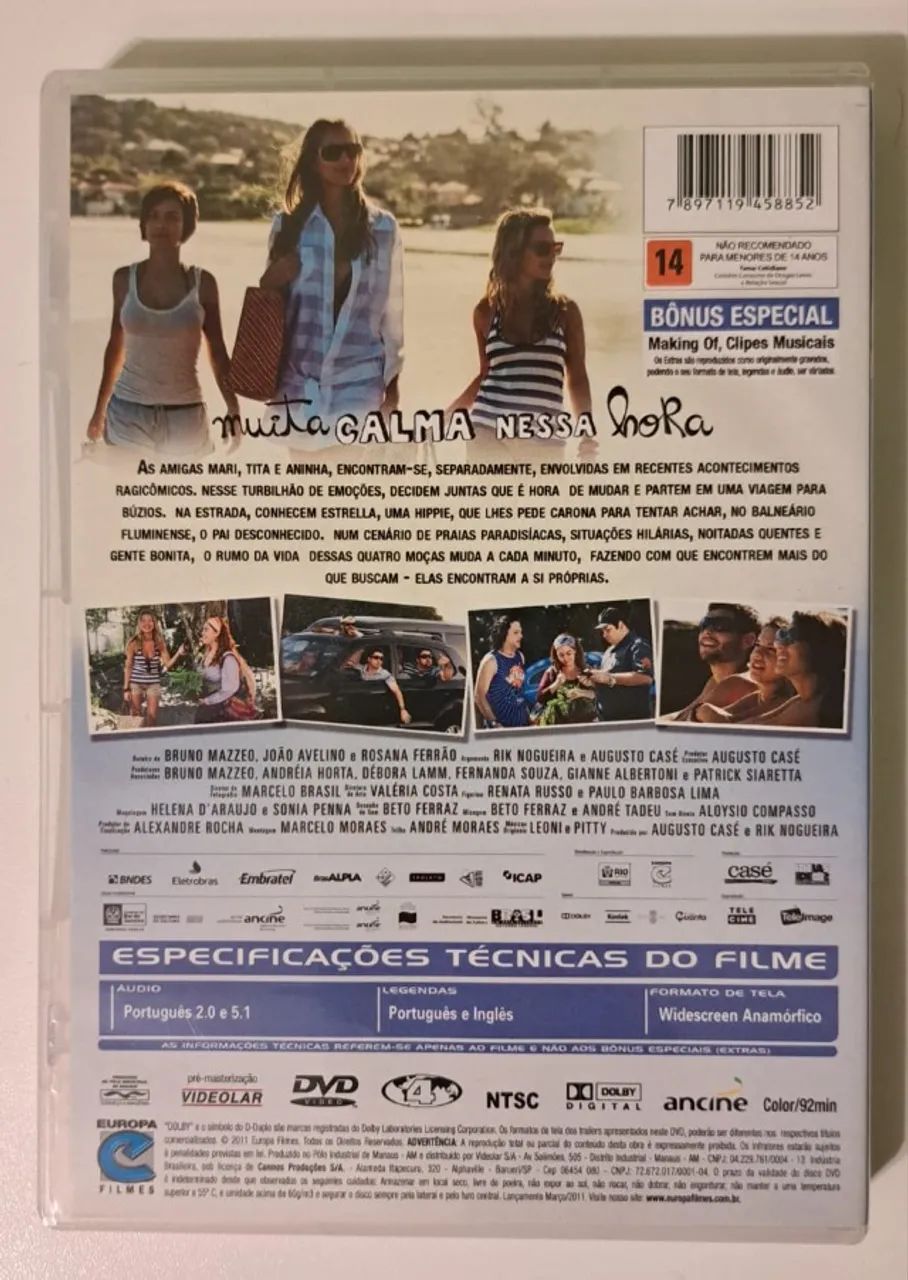 DVD Filme Nacional - Muita Calma Nessa Hora - Andreia Horta e