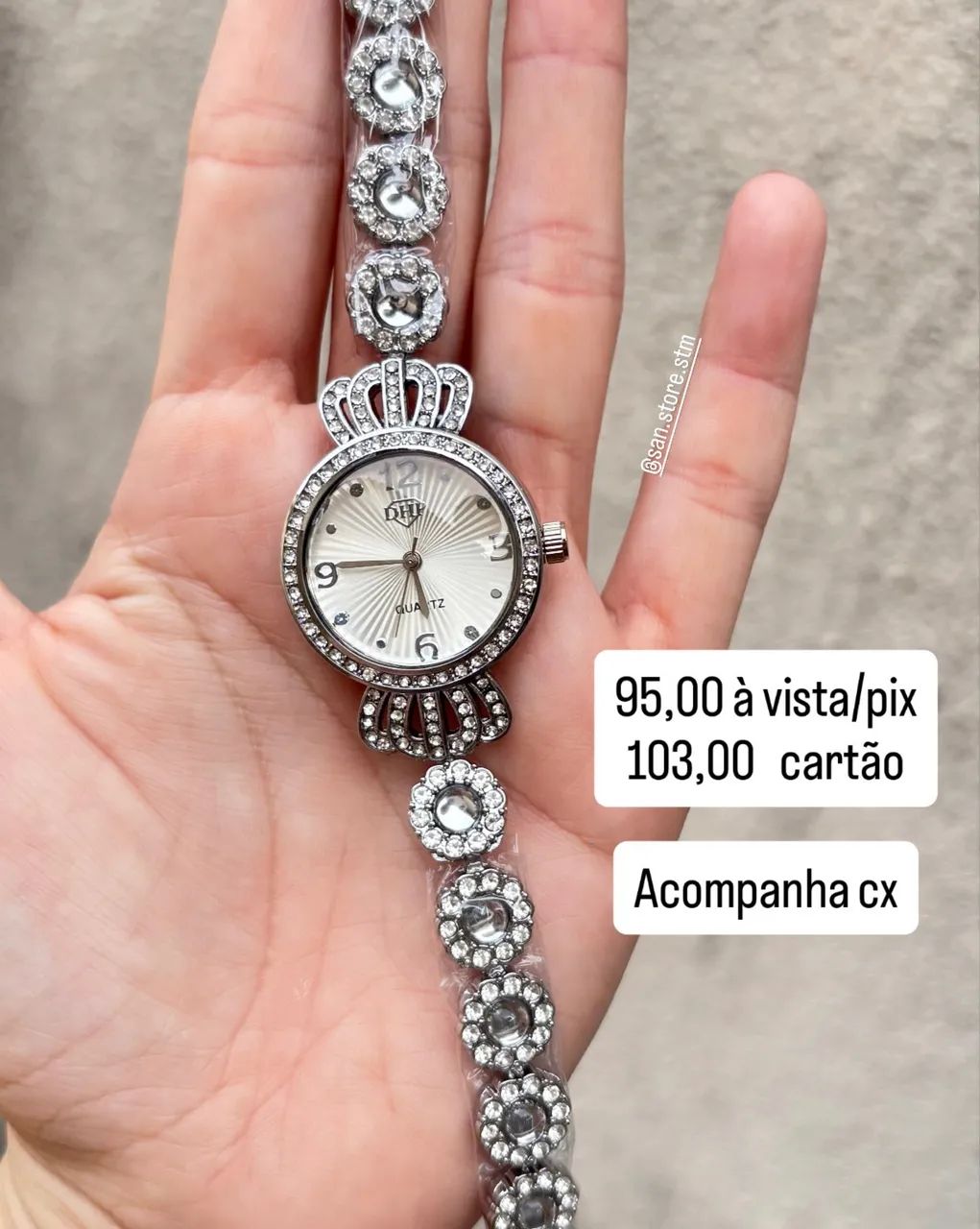 Relógio Delicado Feminino Prata - Foto 4