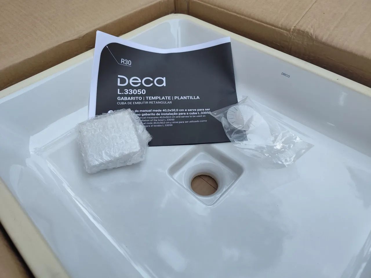 Cuba Retangular Embutir 50cm SLIM Branco Deca