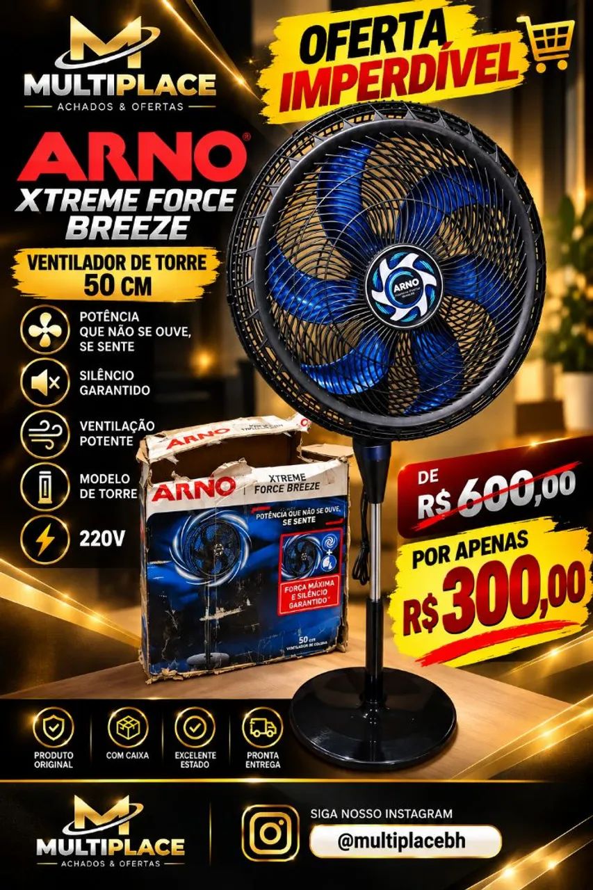 Arno Xtreme Force Breeze de 50 cm 220v  - Foto 3