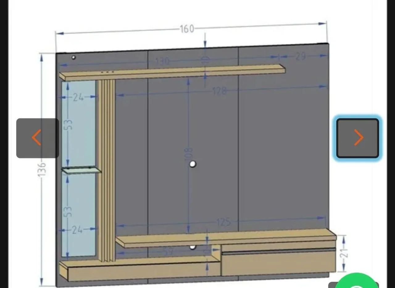Painel para TV até 55 polegadas - Rack 1,36cm x 1,60cm - Foto 3