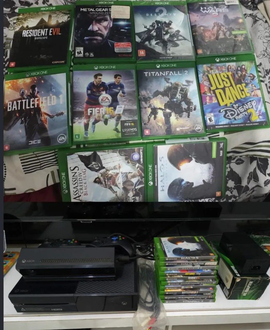 Xbox One com 3 controles + Kinect + 10 jogos