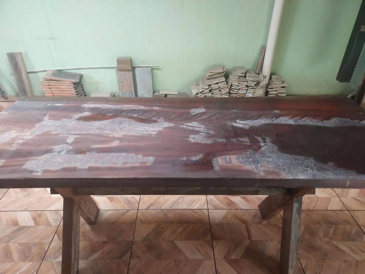 Mesa rustica de madeira maciça 