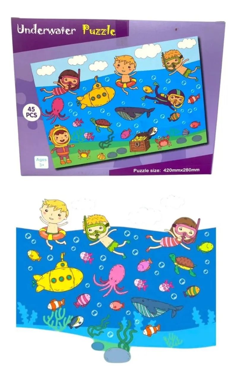 quebra-cabeça educativo subaquático cd-369