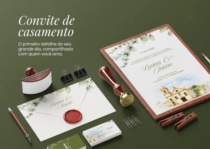 Kit Papelaria Digital para Casamento | Convite + Manual + Menu + Tag - Foto 2