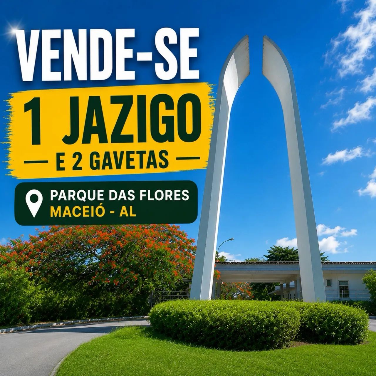 JAZIGO / TÚMULO 2 GAVETAS - PARQUE DAS FLORES