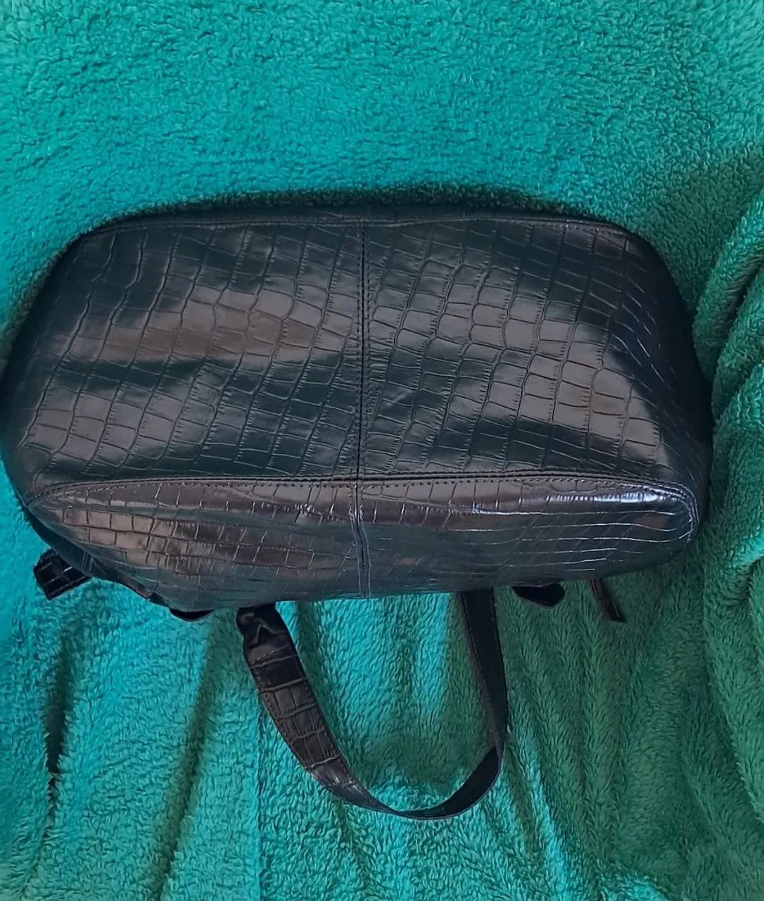 Bolsa Mr Cat preta couro croco - Foto 3