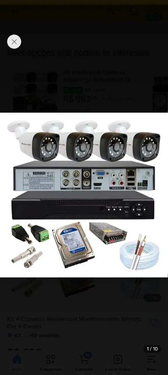 Kit Sistema de filmagem e serviço 