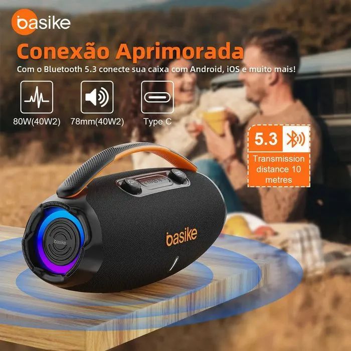 Caixa de Som Bluetooth Basike Ba-MD207 80w - Foto 2