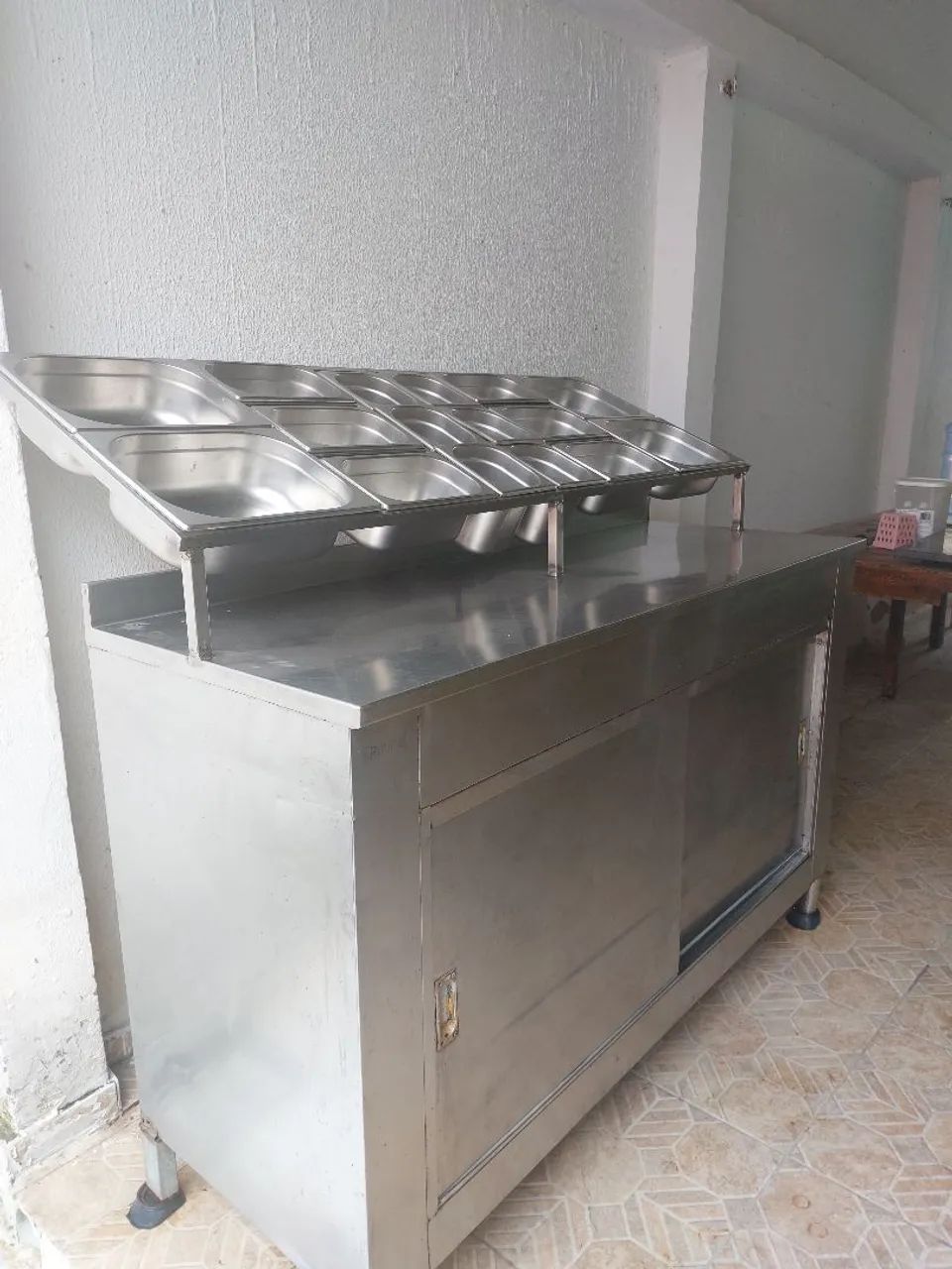Armário inox condimentadeira 