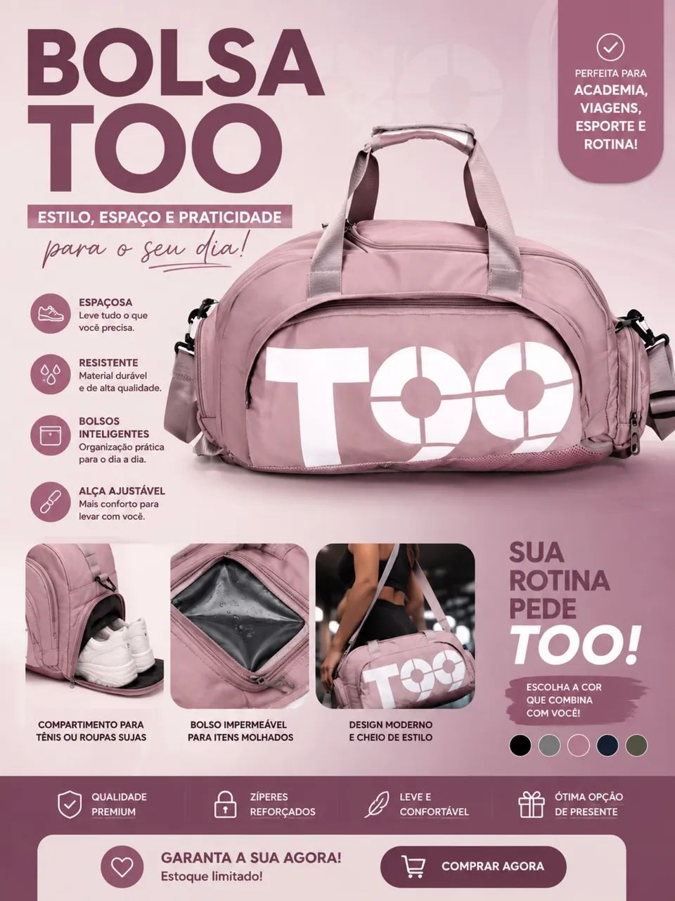 Bolsa Mala Esportiva Lilás