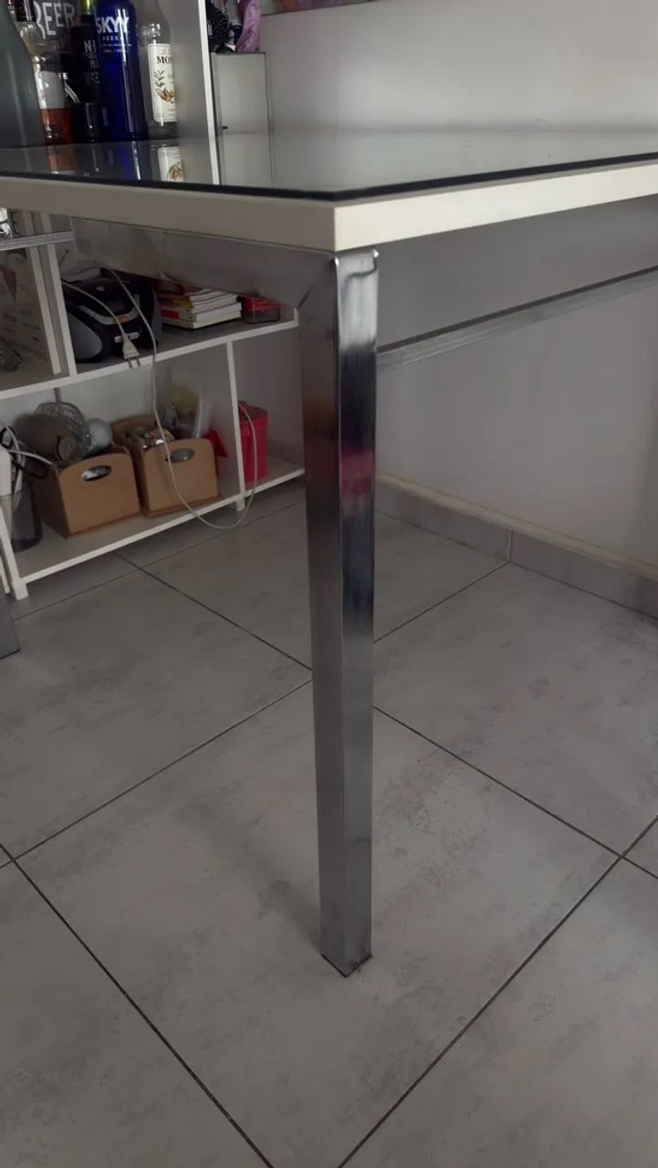 Mesa jantar 4 lugares com vidro temperado  - Foto 3