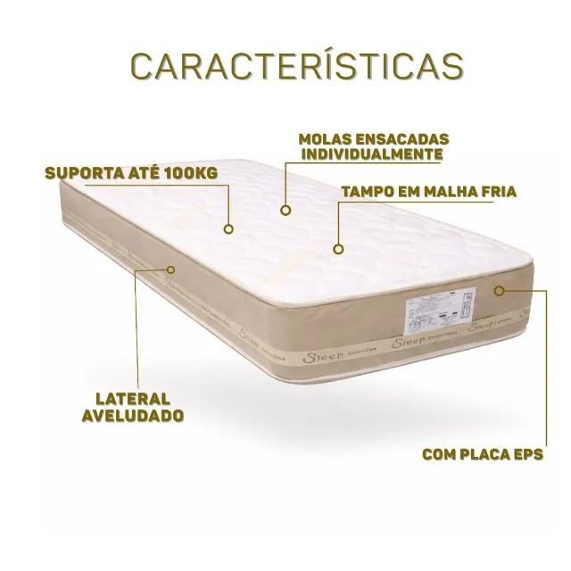 Colchão Colchão  solteiro Molas ensacadas- Temos estoque de fábrica  - Foto 3